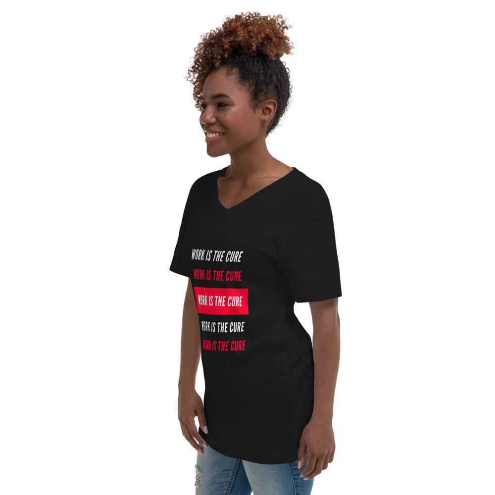 Work is the CURE v-neck tee